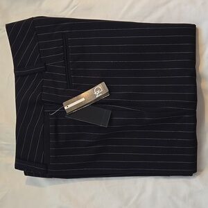 New Directions Black Pinstripe Stretch Dress Pants